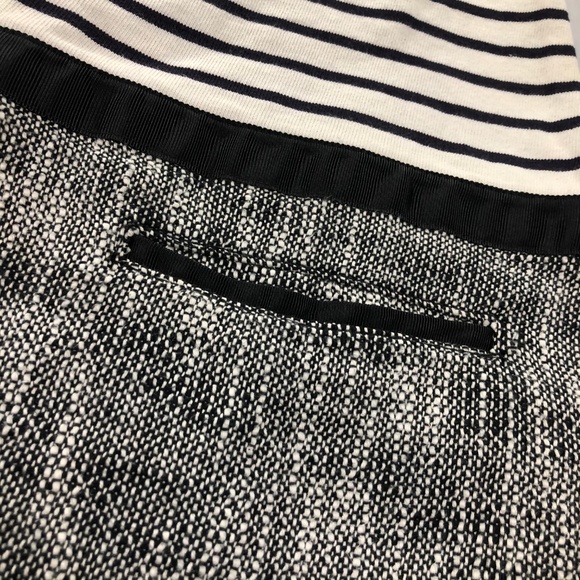 LOFT Black & Cream Drop Waist Knit Stripe Dress - Picture 6 of 8